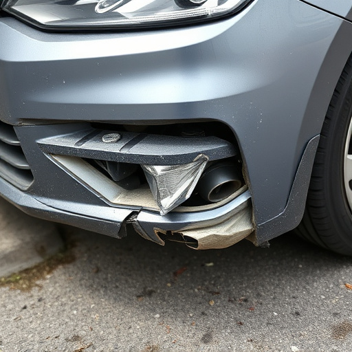 damaged car bumper