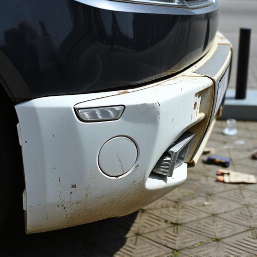 damaged car bumper