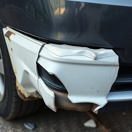 damaged car bumper
