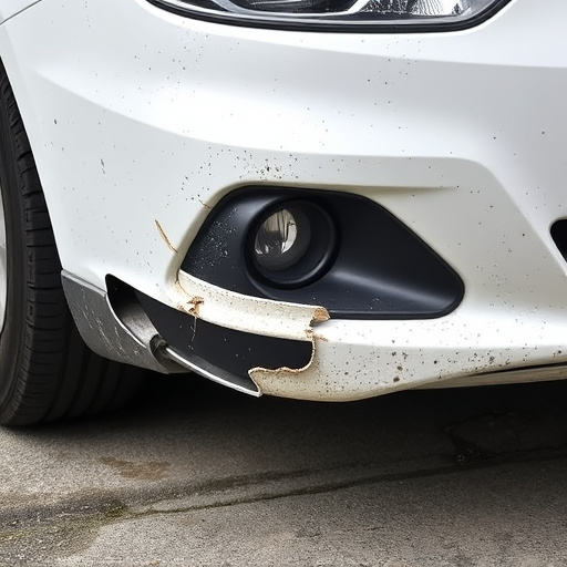damaged car bumper