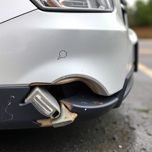 damaged car bumper