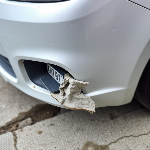 damaged car bumper