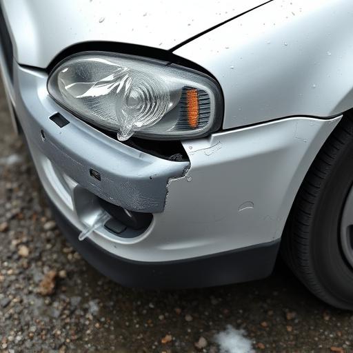 damaged car bumper