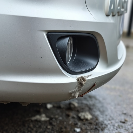 damaged car bumper