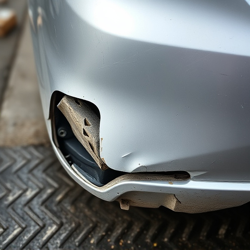 damaged car bumper