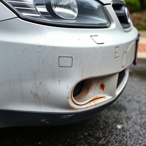 damaged car bumper