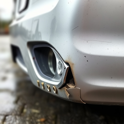 damaged car bumper