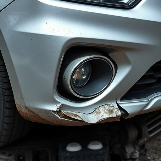 damaged car bumper