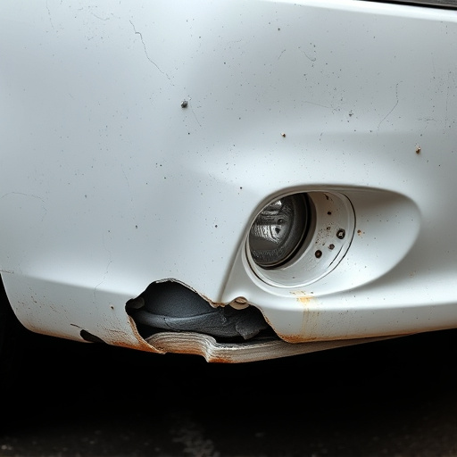 damaged car bumper