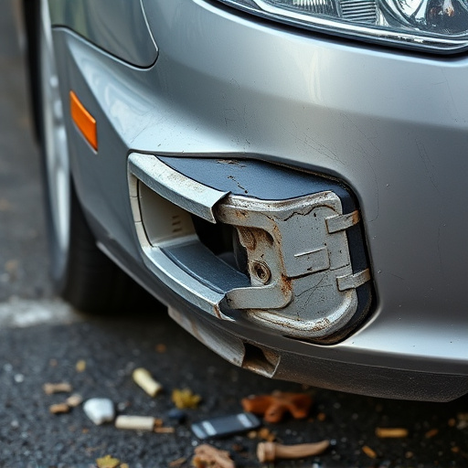 damaged car bumper