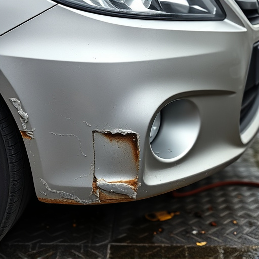 damaged car bumper