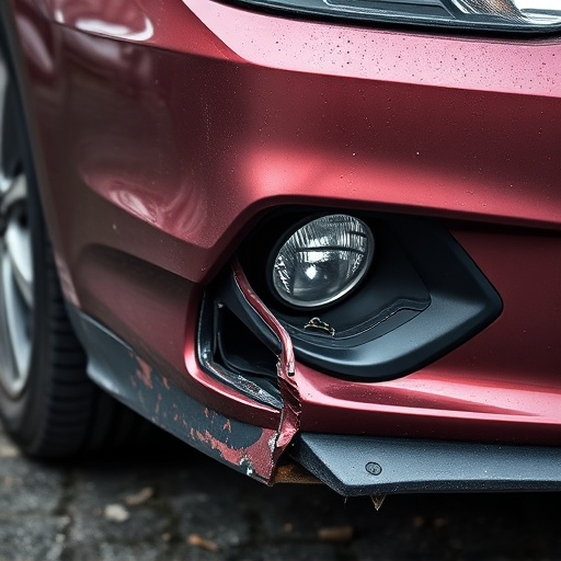 damaged car bumper