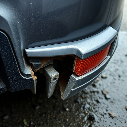 damaged car bumper