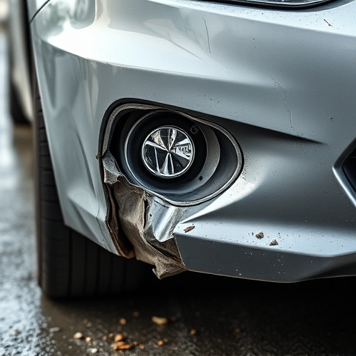 damaged car bumper