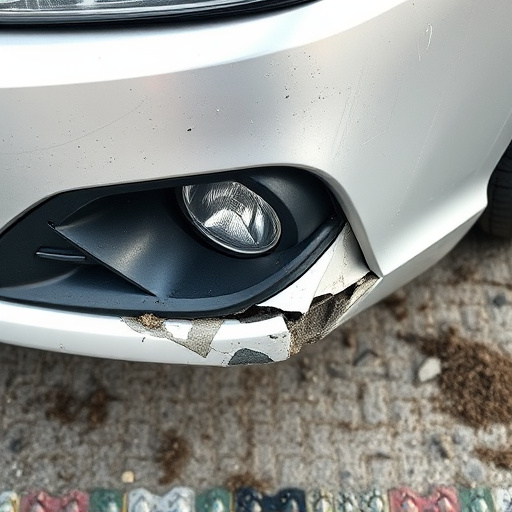 damaged car bumper