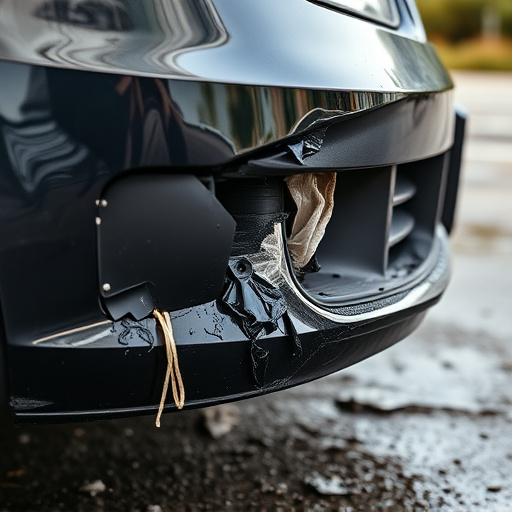damaged car bumper