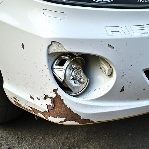 damaged car bumper