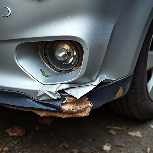damaged car bumper