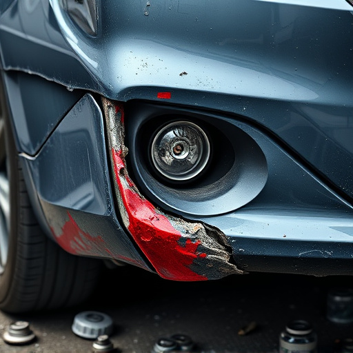damaged car bumper