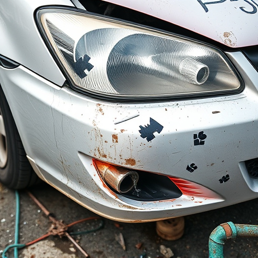 damaged car bumper