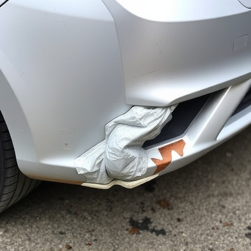 damaged car bumper