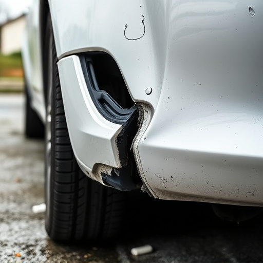 damaged car bumper