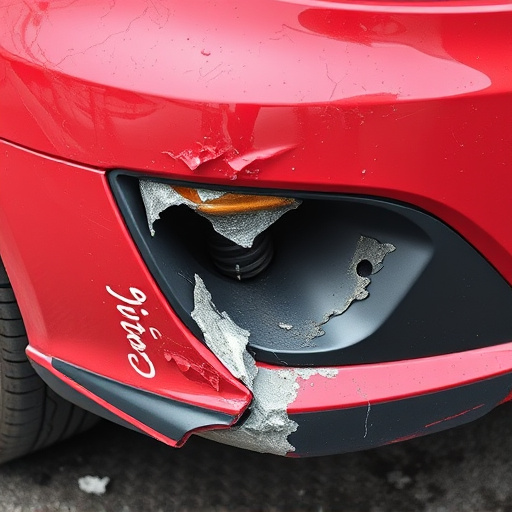 damaged car bumper