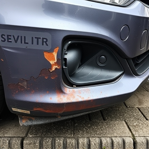 damaged car bumper