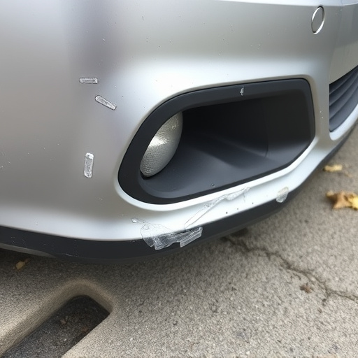 damaged car bumper