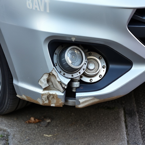 damaged car bumper