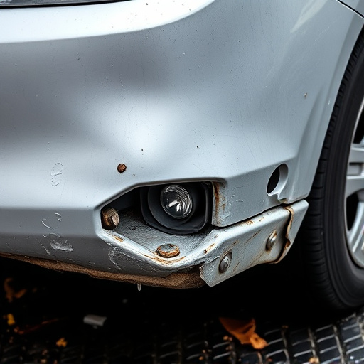damaged car bumper