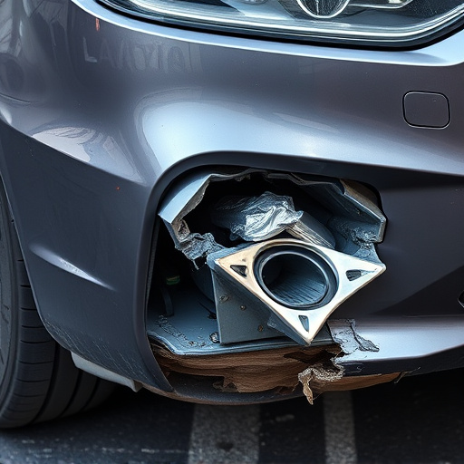 damaged car bumper