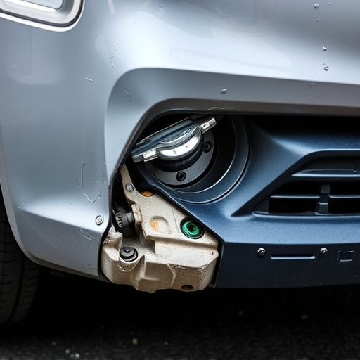 damaged car bumper