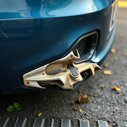 damaged car bumper