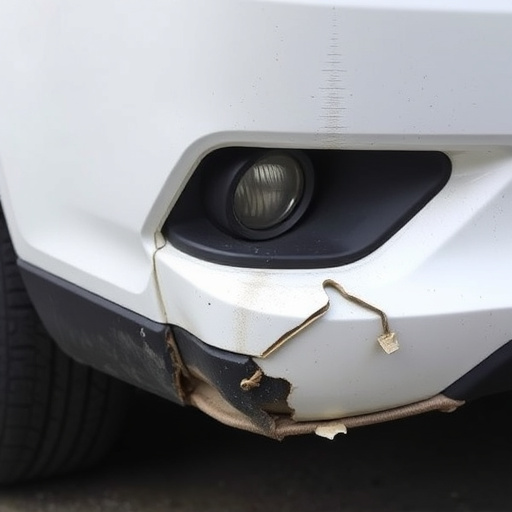 damaged car bumper
