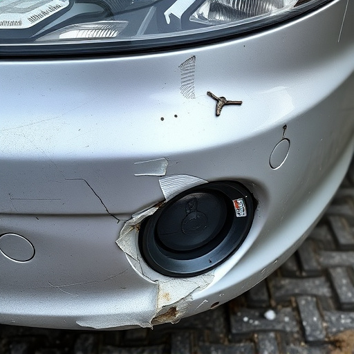 damaged car bumper