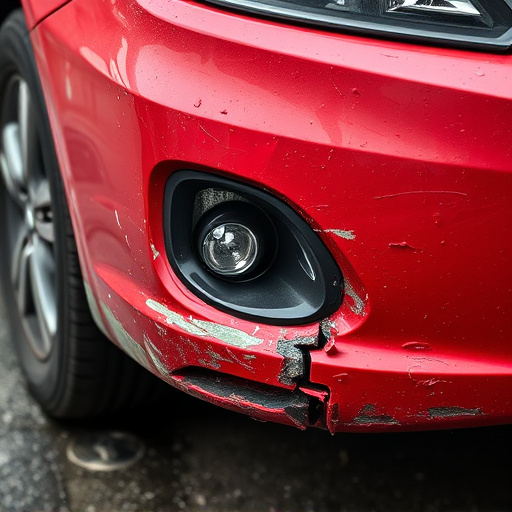 damaged car bumper
