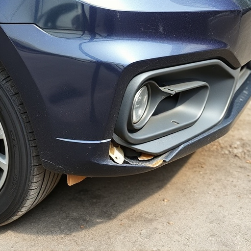 damaged car bumper