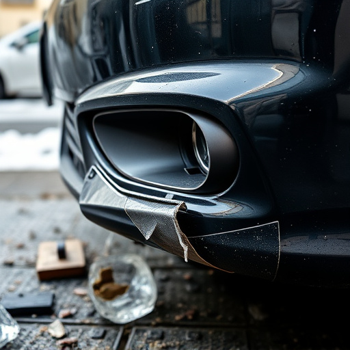 damaged car bumper