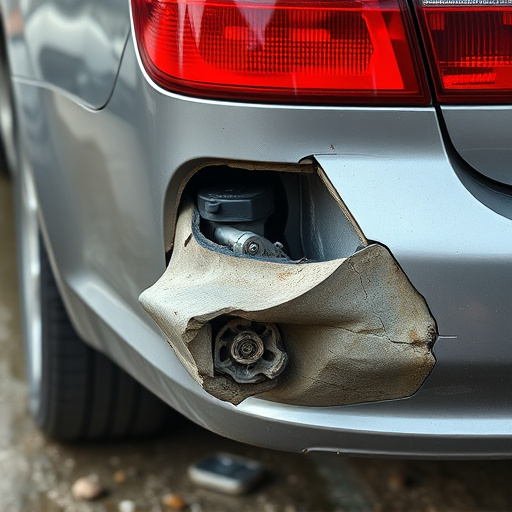 damaged car bumper