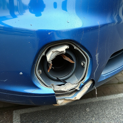 damaged car bumper