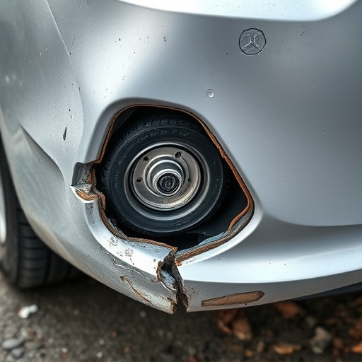 damaged car bumper
