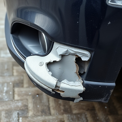 damaged car bumper