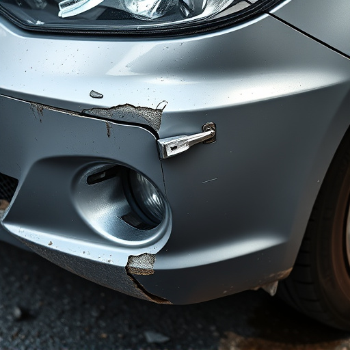 damaged car bumper