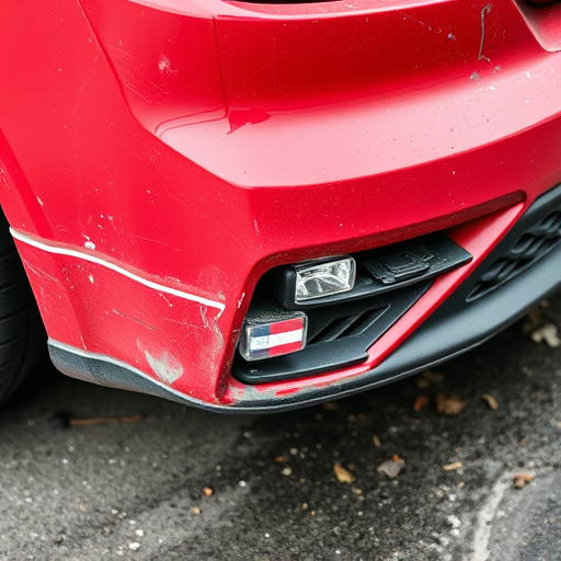 damaged car bumper
