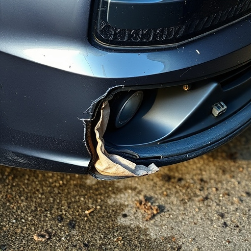 damaged car bumper
