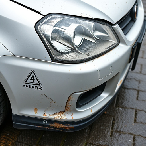 damaged car bumper