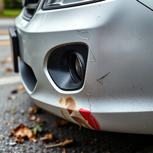 damaged car bumper
