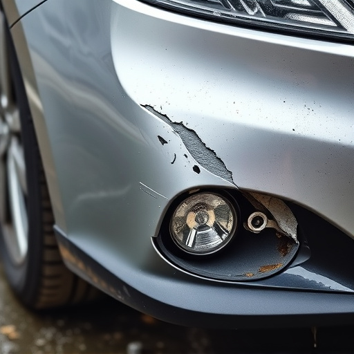 damaged car bumper