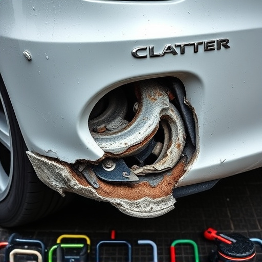 damaged car bumper